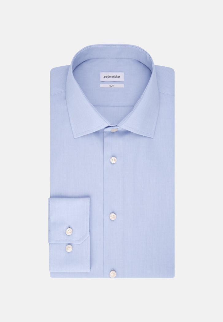 Herren Bügelfreies Popeline Business Hemd in Slim mit Kentkragen und extra  langem Arm hellblau | Seidensticker