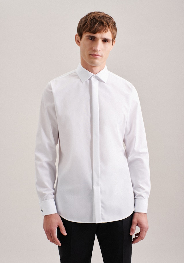 Slim Gala Shirt Uni in White | Seidensticker Onlineshop