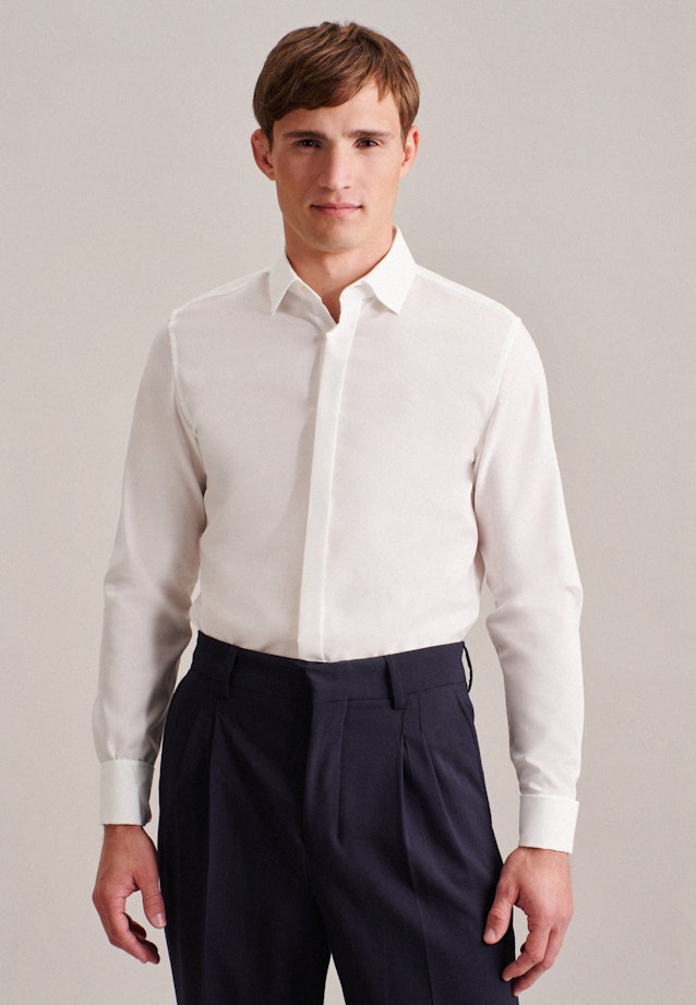 Non-iron Poplin Gala Shirt in Slim with Kent-Collar in Ecru | Seidensticker Onlineshop