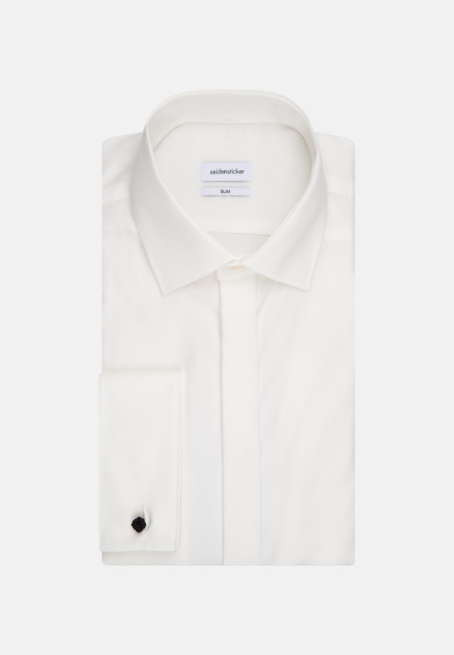 Non-iron Poplin Gala Shirt in Slim with Kent-Collar in Ecru |  Seidensticker Onlineshop