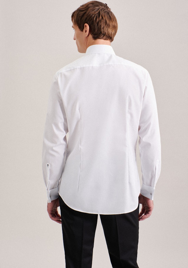 Bügelfreies Popeline Smokinghemd in Slim mit Kentkragen in Weiß | Seidensticker Onlineshop