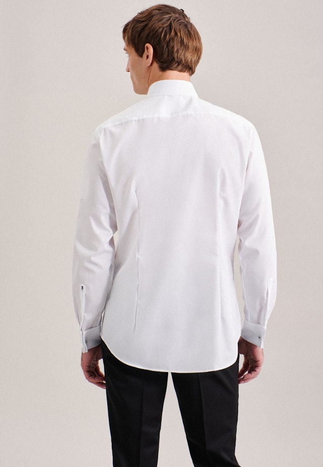 Non-iron Popeline Galashirt in Slim with Kentkraag in Wit | Seidensticker Onlineshop