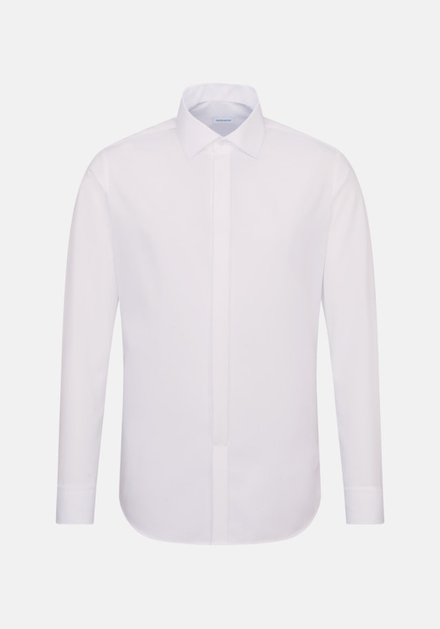Bügelfreies Popeline Smokinghemd in Slim mit Kentkragen in Weiß |  Seidensticker Onlineshop
