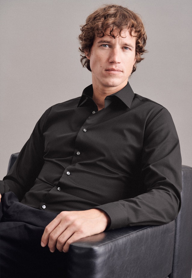 X-Slim Business Hemd Uni in Schwarz |  Seidensticker Onlineshop