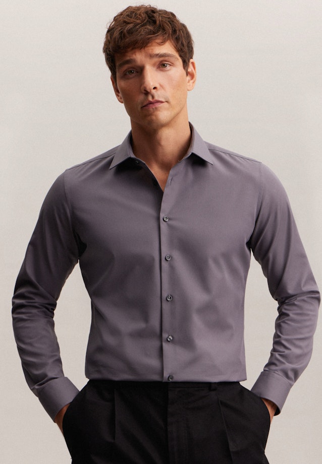 Chemise Business X-Slim Fil à fil Col Kent in Grau |  Seidensticker Onlineshop