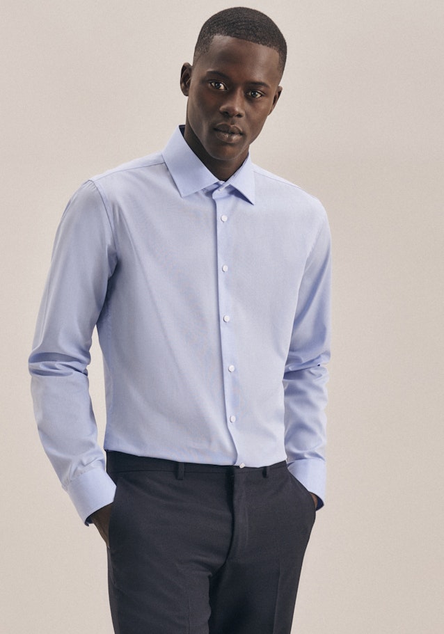 Non-iron Fil a fil Business Shirt in X-Slim with Kent-Collar in Light Blue | Seidensticker Onlineshop