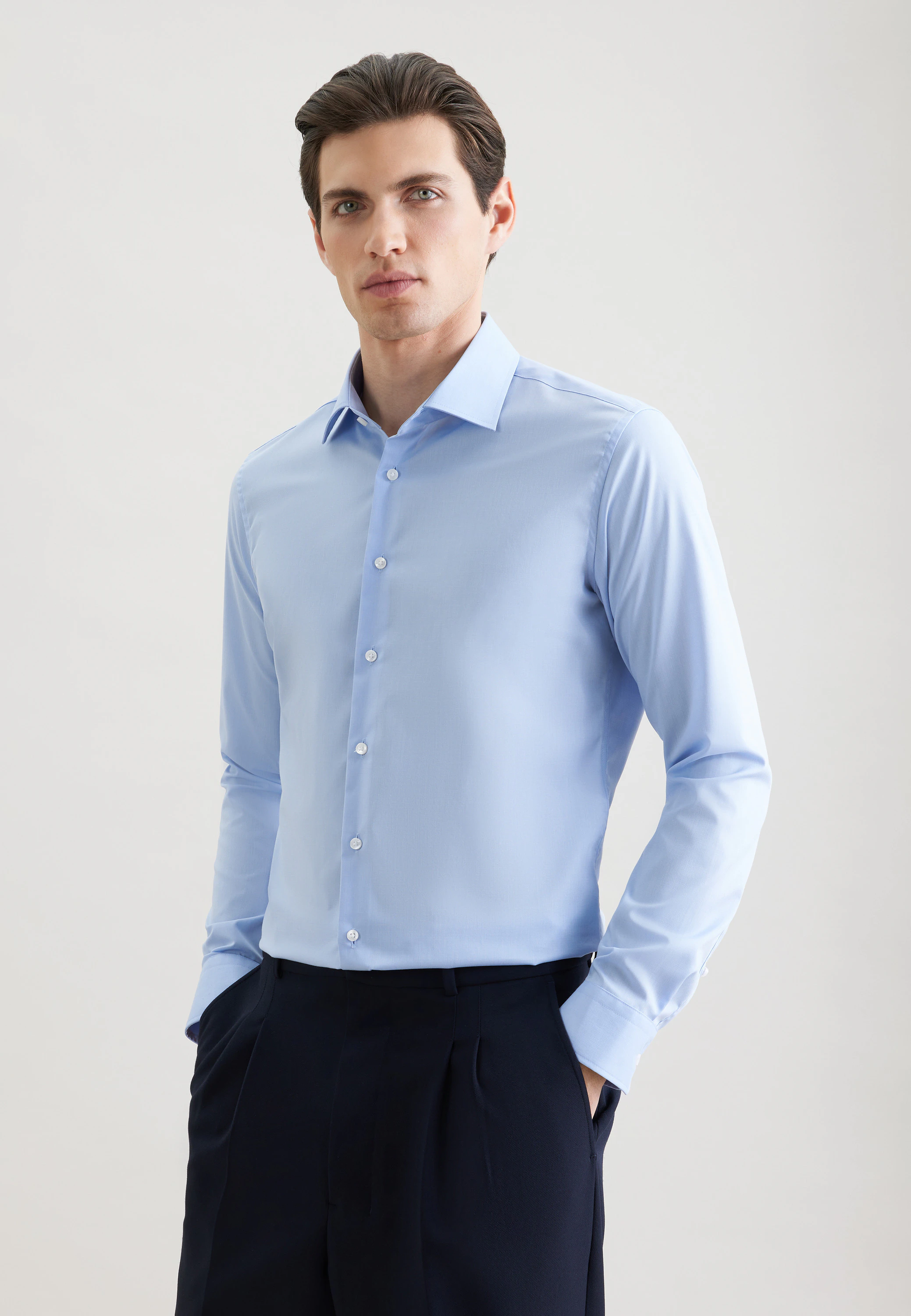 X-Slim Business Hemd Uni Blau