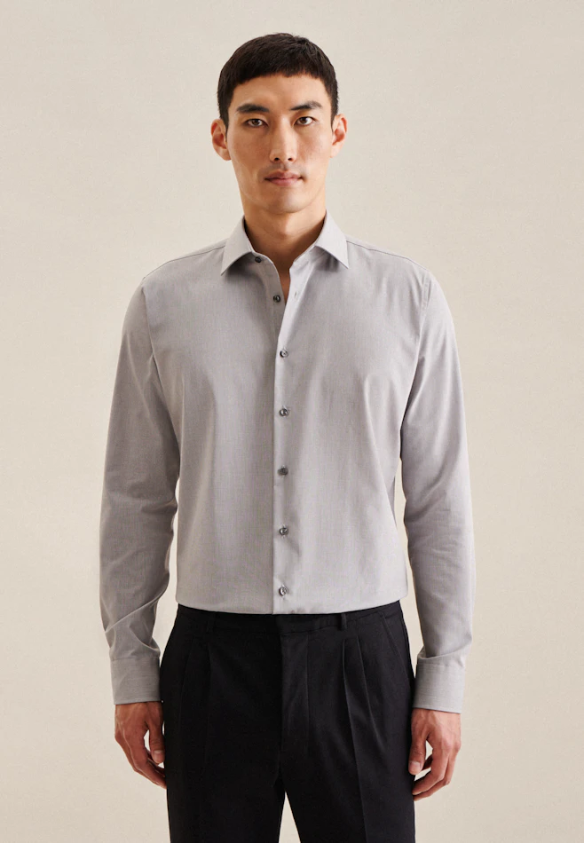 X-Slim Chemise d'affaires Uni dans Gris | Boutique en ligne Seidensticker