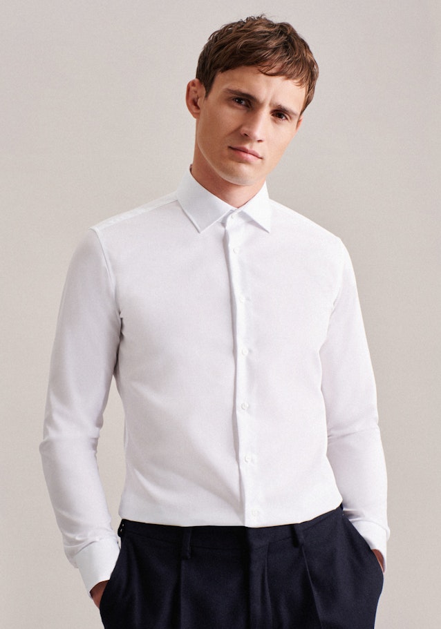 Non-iron Fil a fil Business Shirt in X-Slim with Kent-Collar in White |  Seidensticker Onlineshop