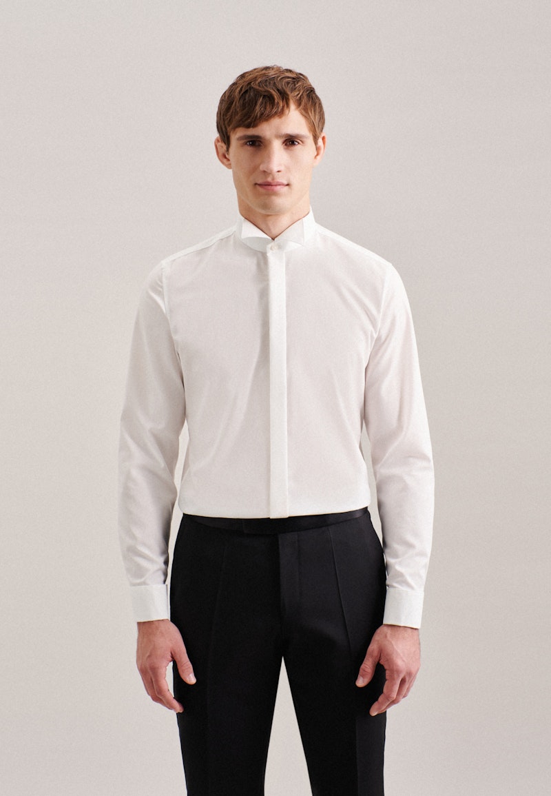 Non-iron Poplin Gala Shirt in Slim with Wing Collar