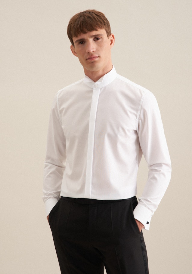 Non-iron Poplin Gala Shirt in Slim with Wing Collar in White | Seidensticker Onlineshop
