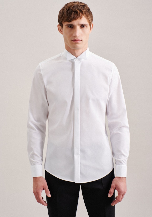 Non-iron Poplin Gala Shirt in Slim with Wing Collar in White |  Seidensticker Onlineshop