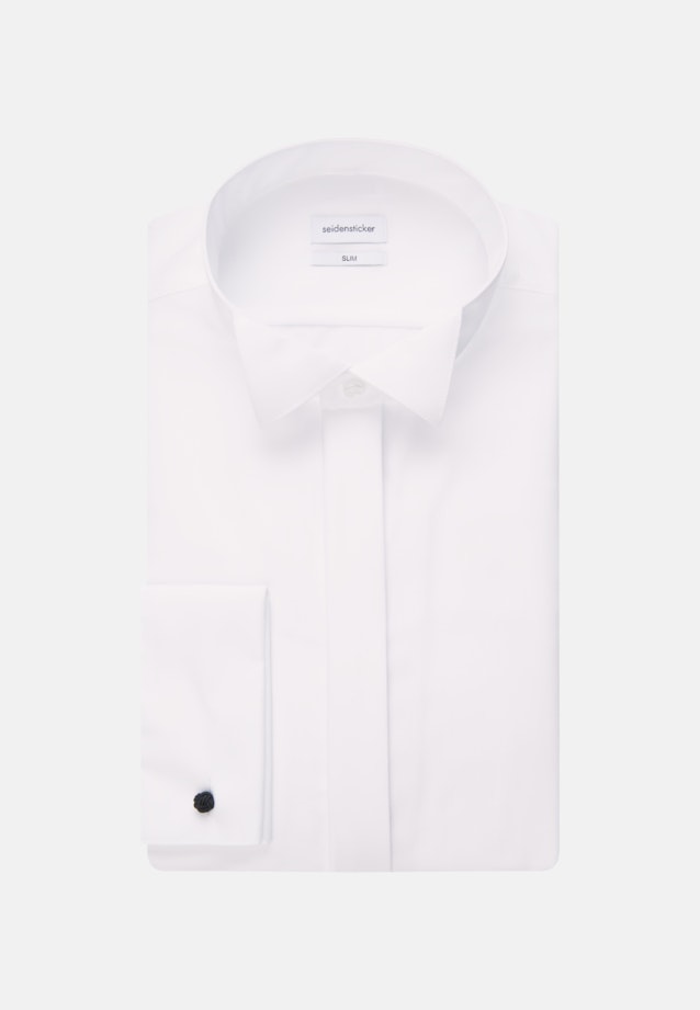 Non-iron Poplin Gala Shirt in Slim with Wing Collar in White |  Seidensticker Onlineshop