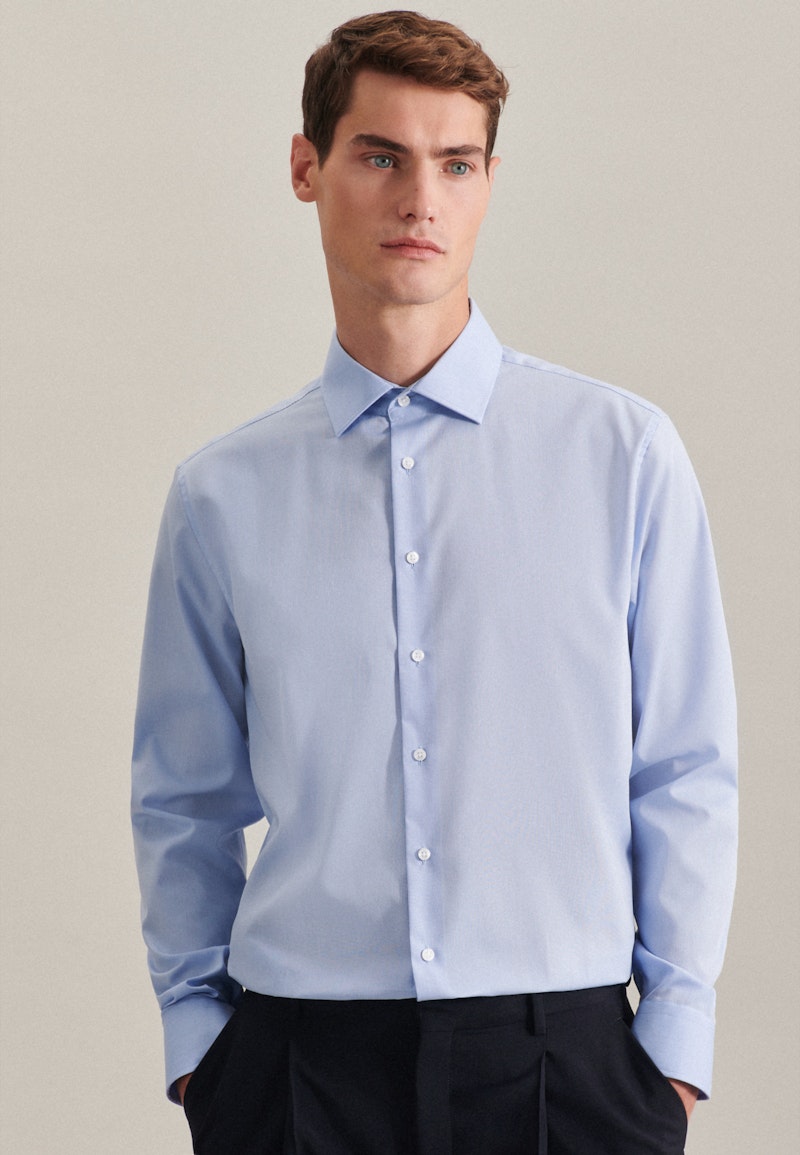 Non-iron Fil a fil Business Shirt in Shaped with Kent-Collar