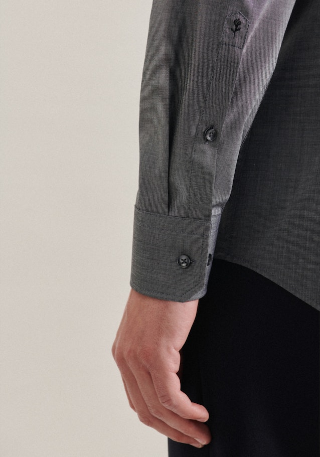 Shaped Business Hemd Uni in Schwarz | Seidensticker Onlineshop