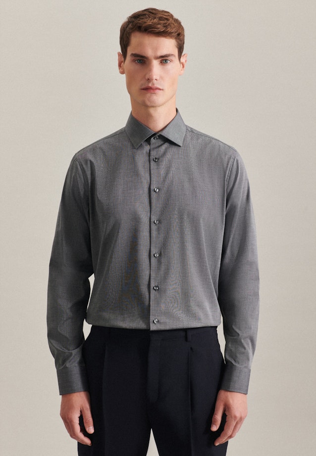 Shaped Business Hemd Uni in Grau |  Seidensticker Onlineshop
