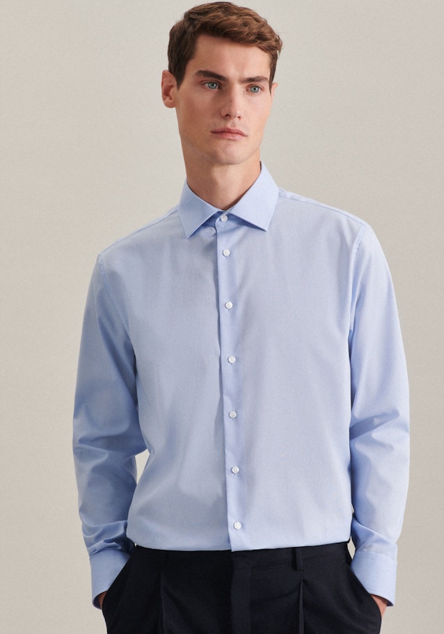 Shaped Chemise d'affaires Uni in Bleu Clair | Seidensticker Onlineshop