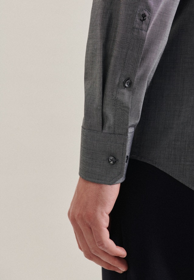 Non-iron Fil a fil Business Shirt in Shaped with Kent-Collar in Grey |  Seidensticker Onlineshop