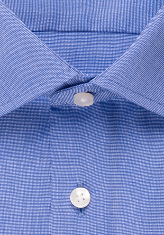 Non-iron Fil a fil Business overhemd in Shaped with Kentkraag in Middelmatig Blauw |  Seidensticker Onlineshop