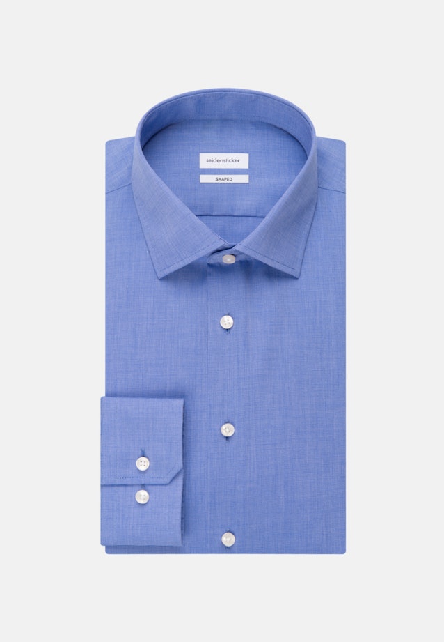 Non-iron Fil a fil Business Shirt in Shaped with Kent-Collar in Medium Blue |  Seidensticker Onlineshop