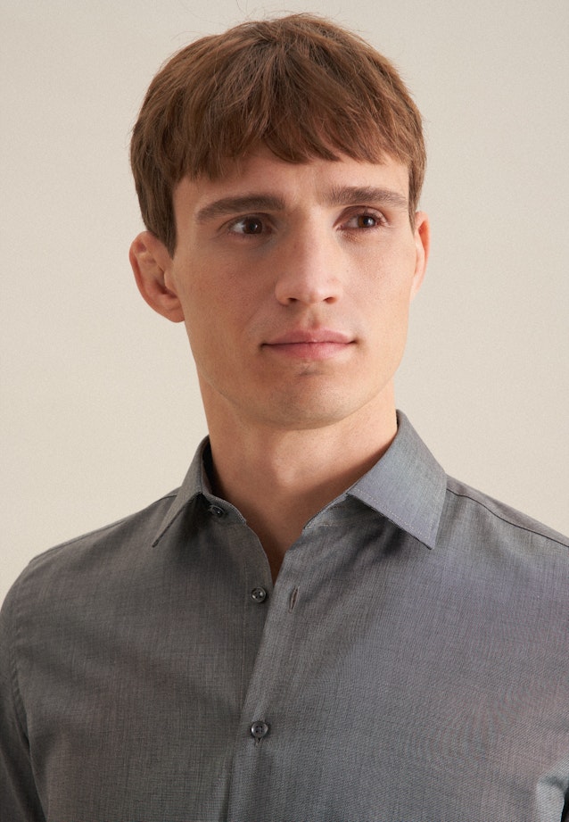 Shaped Business Hemd Uni in Grau |  Seidensticker Onlineshop