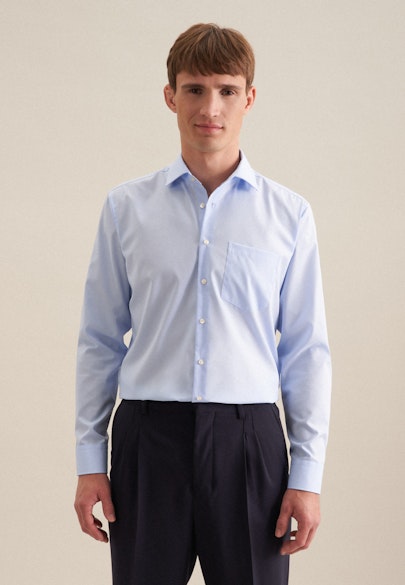 Regular Chemise d'affaires Uni in Bleu Clair |  Seidensticker Onlineshop