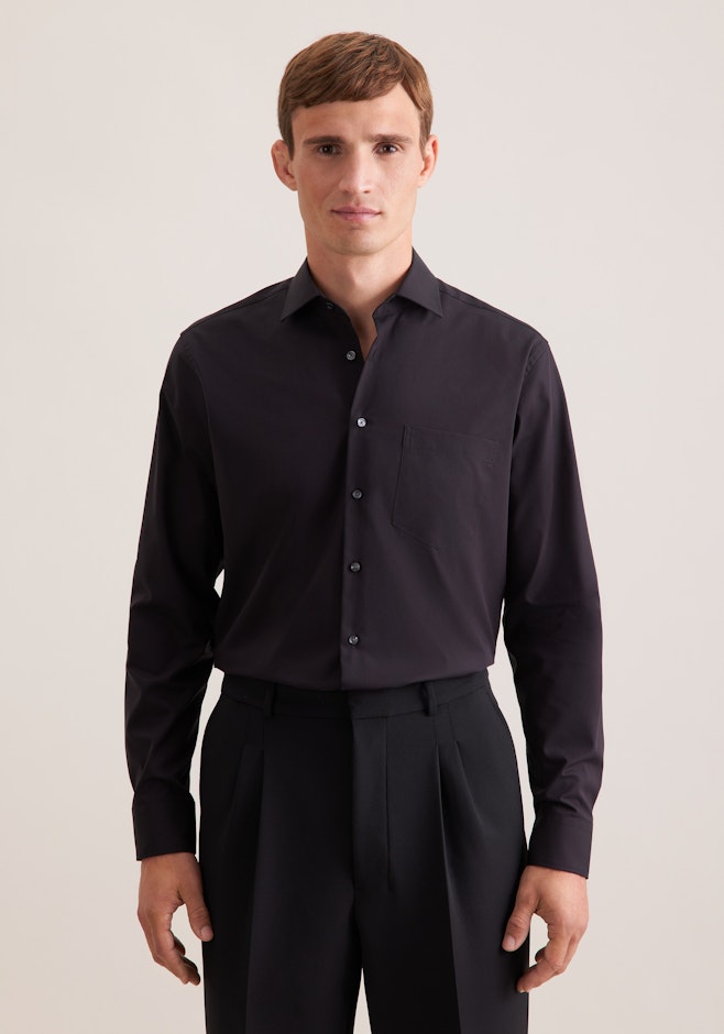 Regular Business shirt Uni in Black | Seidensticker online shop