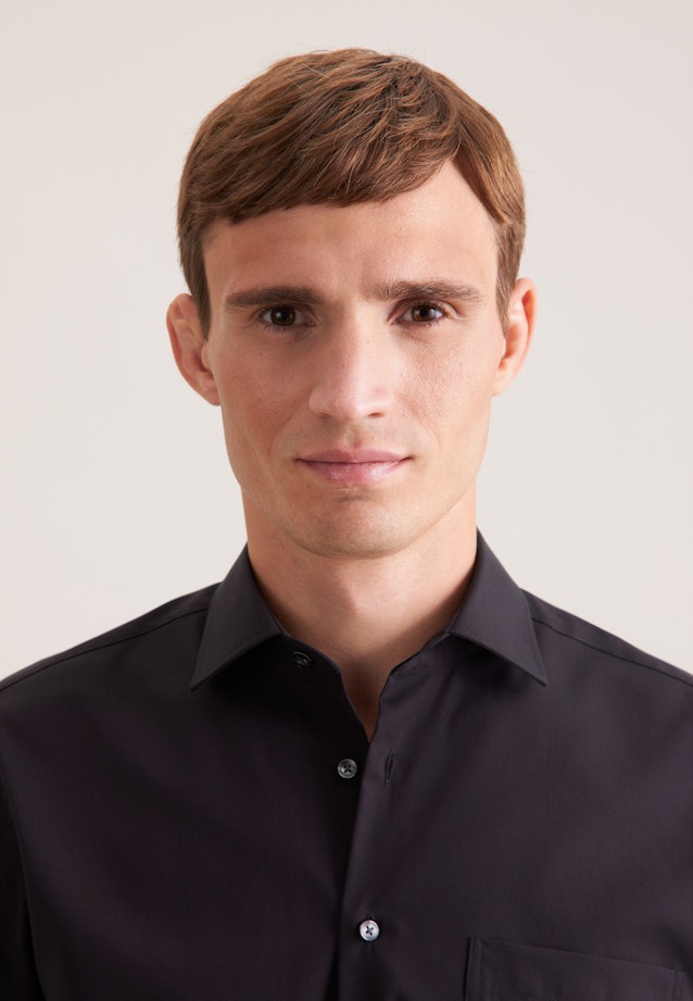Regular Business shirt Uni in Black |  Seidensticker Onlineshop