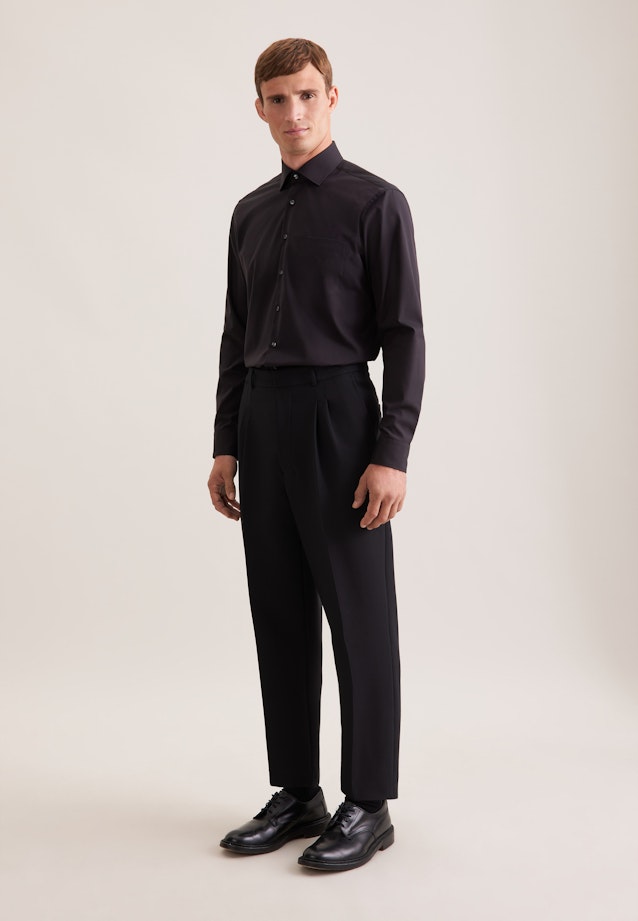 Regular Business shirt Uni in Black |  Seidensticker Onlineshop