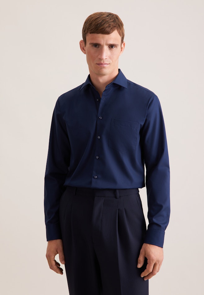 Regular Business shirt Uni in Dark Blue | Seidensticker online shop