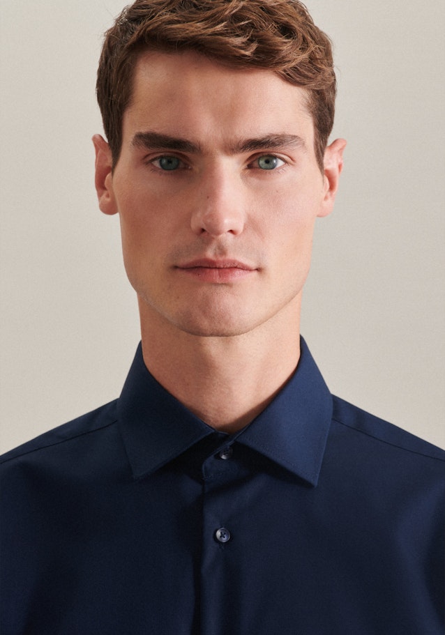 Regular Chemise d'affaires Uni in Bleu Foncé | Seidensticker Onlineshop