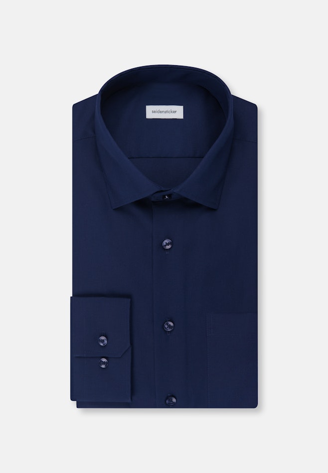 Regular Chemise d'affaires Uni dans Bleu Foncé | Boutique en ligne Seidensticker