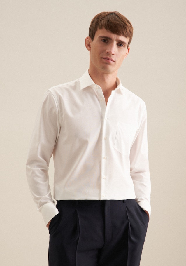 Regular Chemise d'affaires Uni in Ecru | Seidensticker Onlineshop