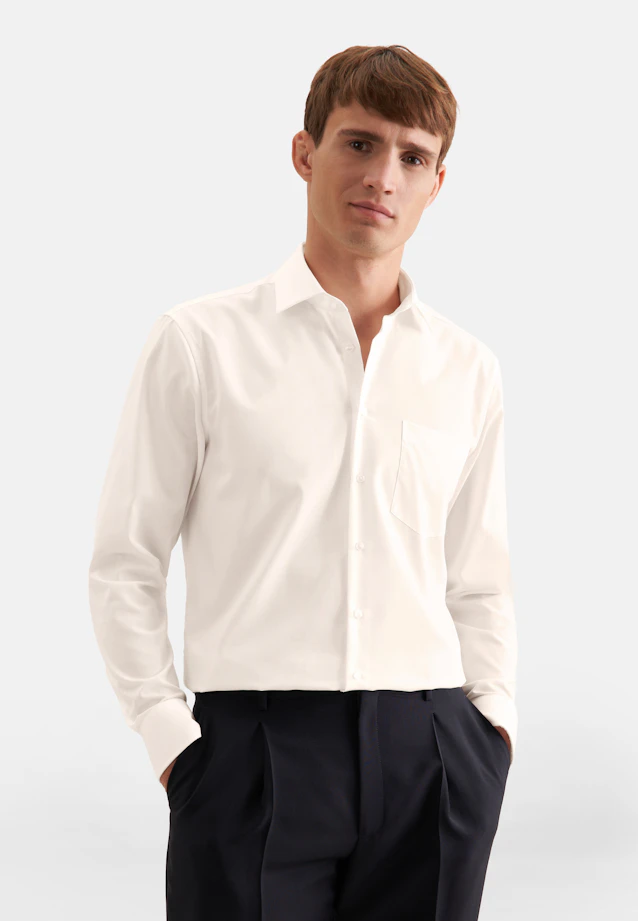 Regular Business shirt Uni in Ecru |  Seidensticker Onlineshop