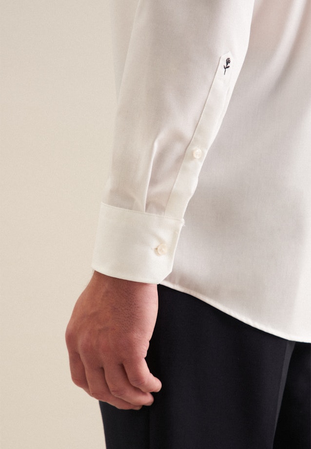 Non-iron Poplin Business Shirt in Regular with Kent-Collar in Ecru |  Seidensticker Onlineshop