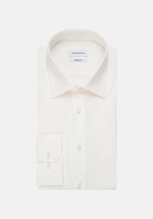 Non-iron Poplin Business Shirt in Regular with Kent-Collar in Ecru |  Seidensticker Onlineshop