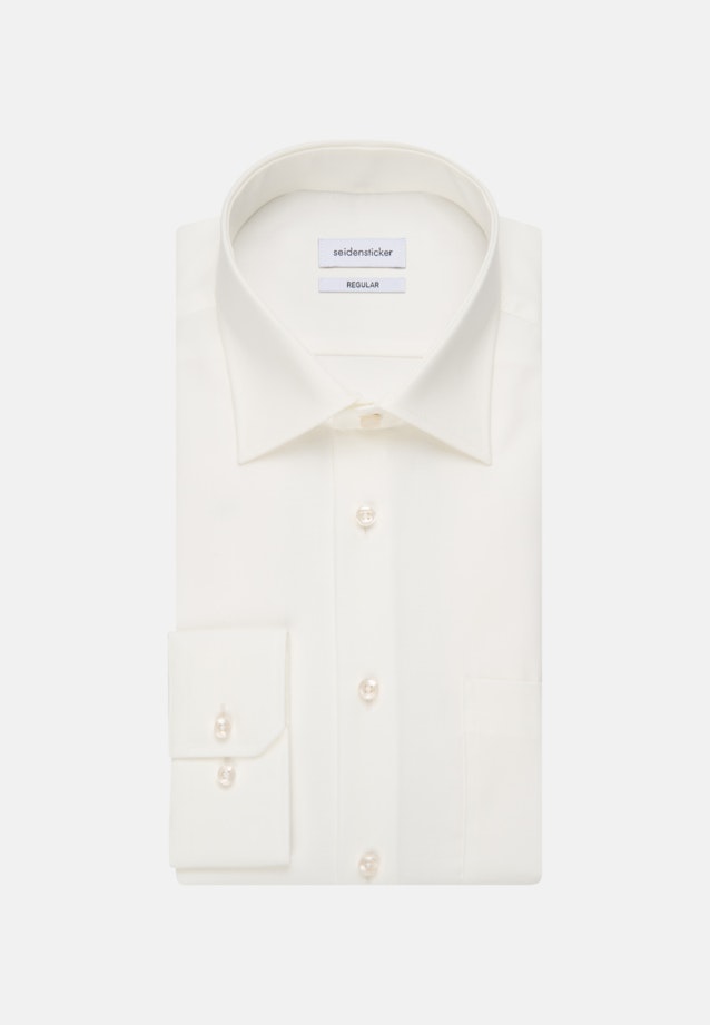 Non-iron Poplin Business Shirt in Regular with Kent-Collar in Ecru |  Seidensticker Onlineshop