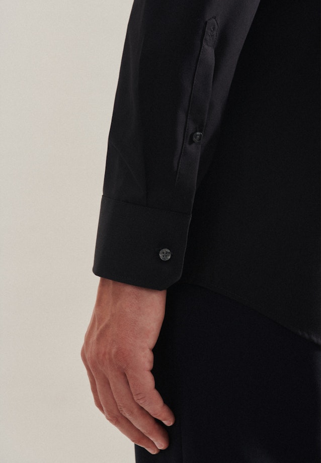 Non-iron Poplin Business Shirt in Regular with Kent-Collar in Black |  Seidensticker Onlineshop