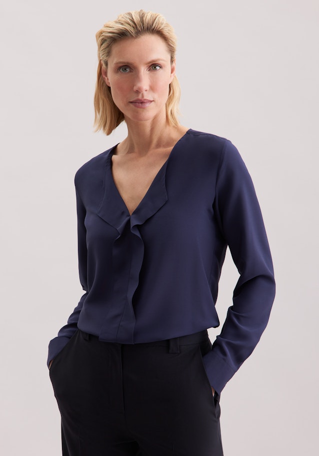 Overgooi-Blouse Uni in Donkerblauw | Seidensticker Onlineshop