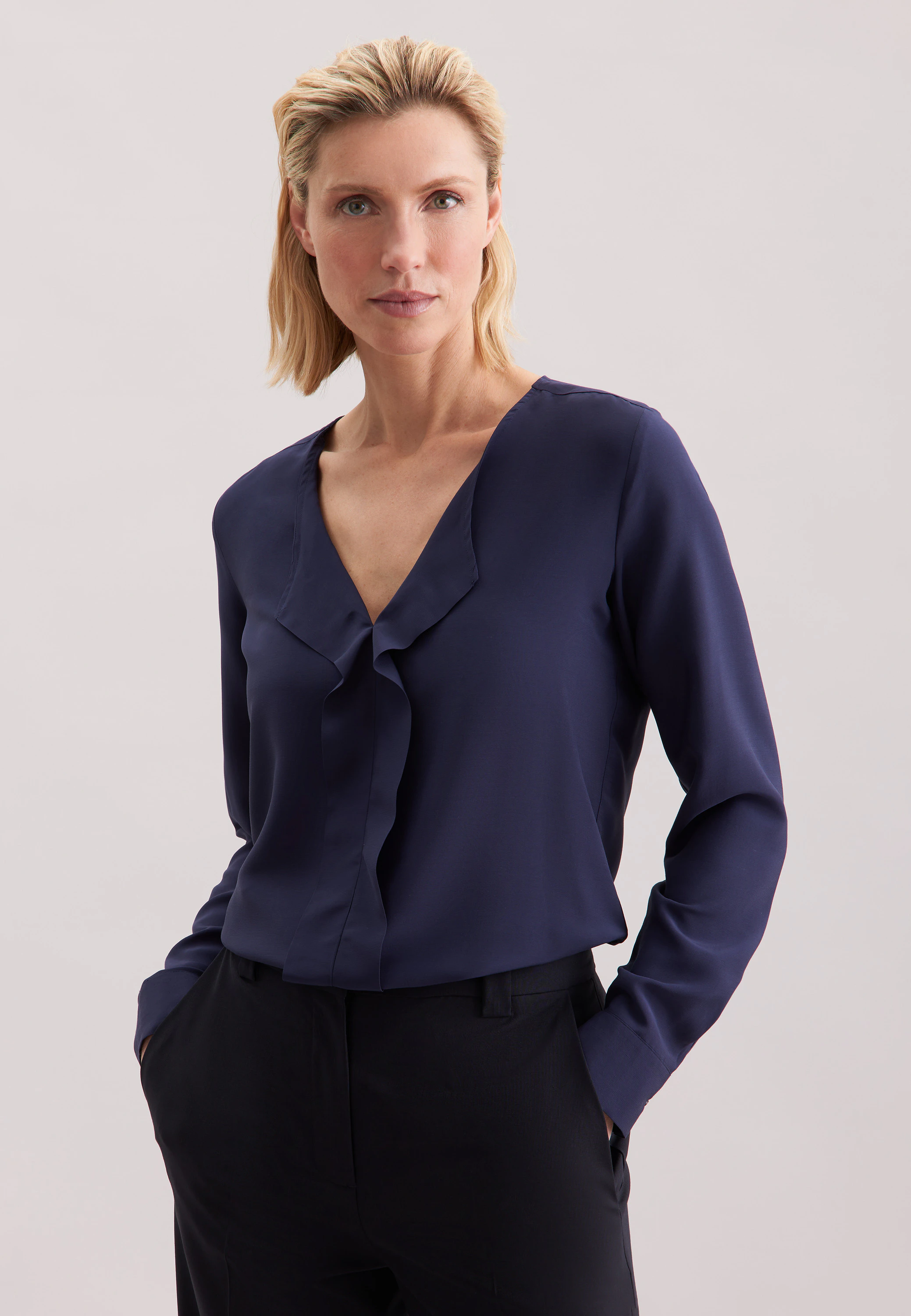 Schlupfbluse Uni Blau