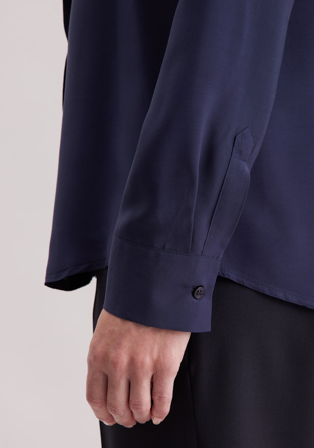 Overgooi-Blouse Uni in Donkerblauw | Seidensticker Onlineshop