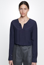 Blouse à enfiler Voile in Bleu Foncé |  Seidensticker Onlineshop