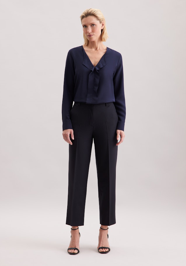 Overgooi-Blouse Uni in Donkerblauw | Seidensticker Onlineshop