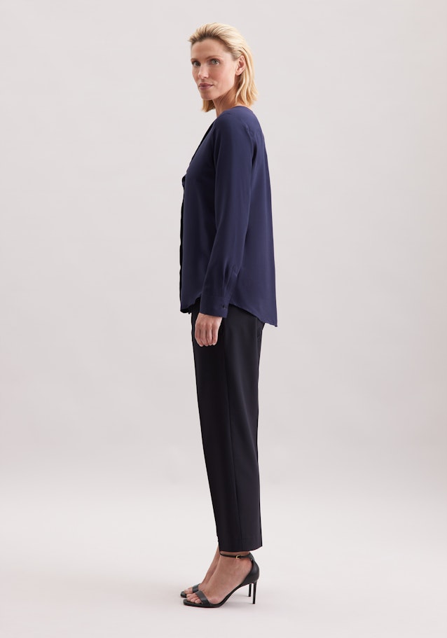 Overgooi-Blouse Uni in Donkerblauw | Seidensticker Onlineshop