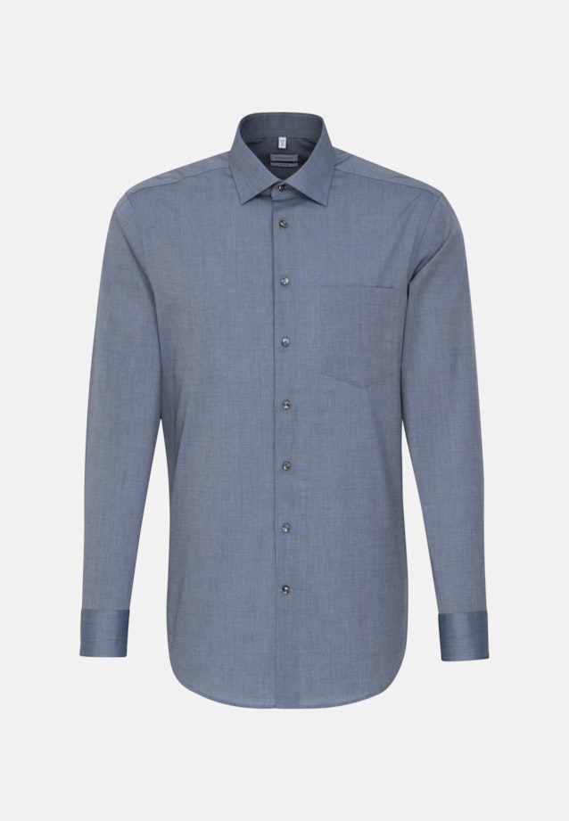 Non-iron Fil a fil Business Shirt in Regular with Kent-Collar in Dark blue |  Seidensticker Onlineshop