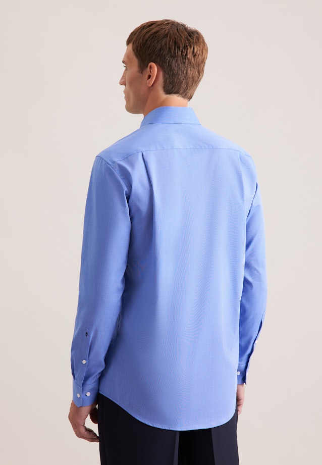 Regular Chemise d'affaires Uni in Bleu Moyen |  Seidensticker Onlineshop