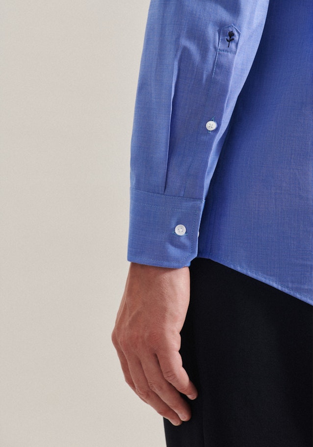 Regular Chemise d'affaires Uni in Bleu Moyen | Seidensticker Onlineshop