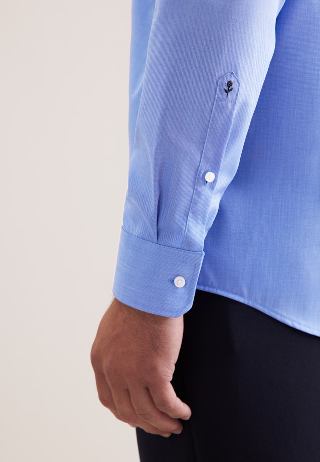 Regular Chemise d'affaires Uni in Bleu Moyen |  Seidensticker Onlineshop