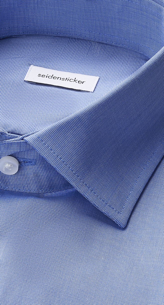Regular Chemise d'affaires Uni dans Bleu Moyen | Boutique en ligne Seidensticker