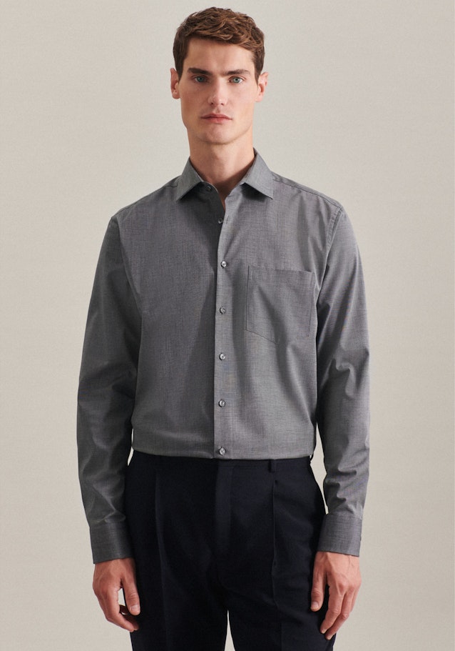 Regular Chemise d'affaires Uni in Gris | Seidensticker Onlineshop
